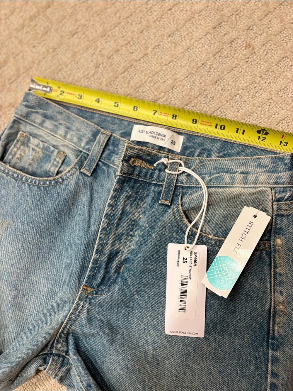 Just Black Denim NWT Relaxed Straight Jeans Medium Denim Women's 25 Stitch Fix - Picture 7 of 7